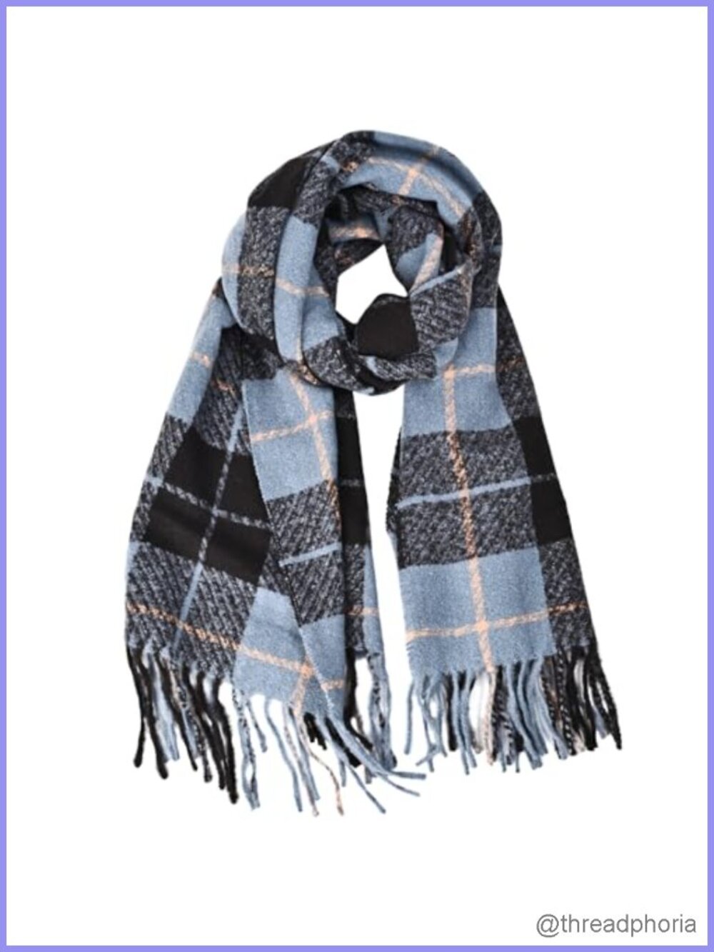 Women's Oversized Plaid Scarf Shawl Wrap with Tassels Soft Cashmere Feel